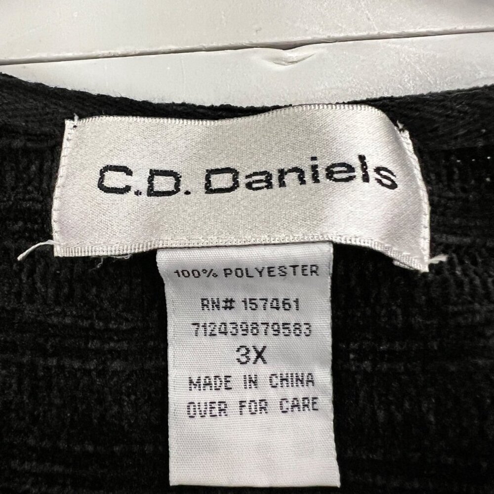 C.D. Daniels Womens Pullover Sweater 3/4 Sleeve Textured Black Gray Size 3X - Picture 8 of 8